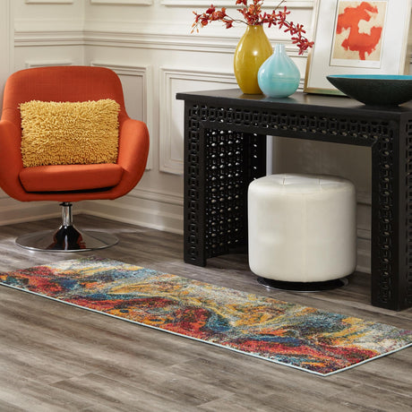 Multicolor 2' x 8' Haerfest Runner Area Rug Abstract Super Colorful Modern Vivid Carpet for Unique Interior Design Room Decorating for Sale at Rug Engine