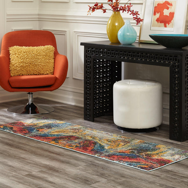 Multicolor 2' x 8' Haerfest Runner Area Rug Abstract Super Colorful Modern Vivid Carpet for Unique Interior Design Room Decorating for Sale at Rug Engine