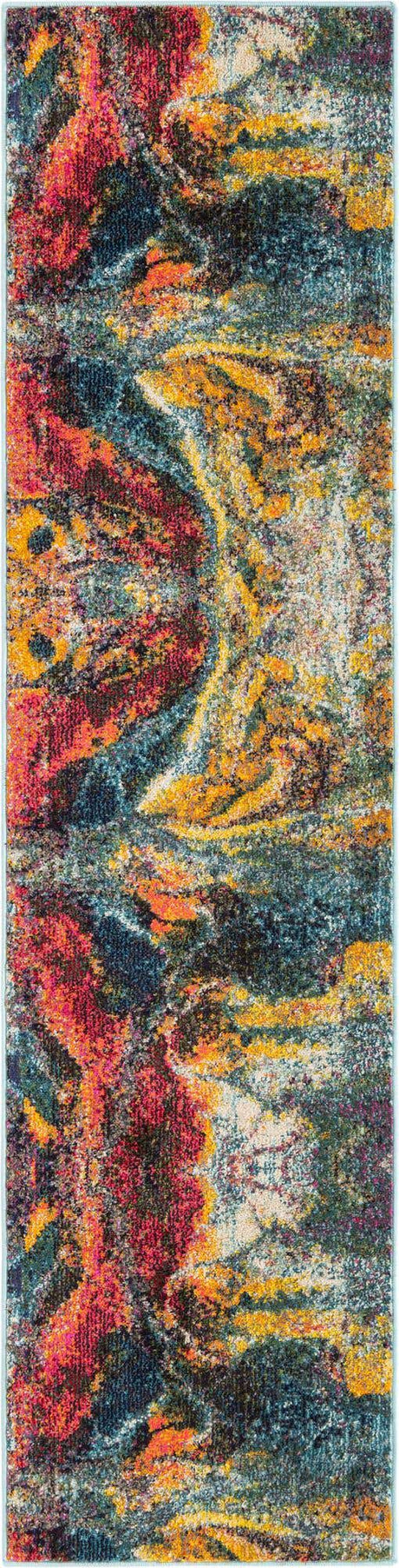 Multicolor 2' x 8' Haerfest Runner Area Rug Abstract Super Colorful Modern Vivid Carpet for Unique Interior Design Room Decorating for Sale at Rug Engine
