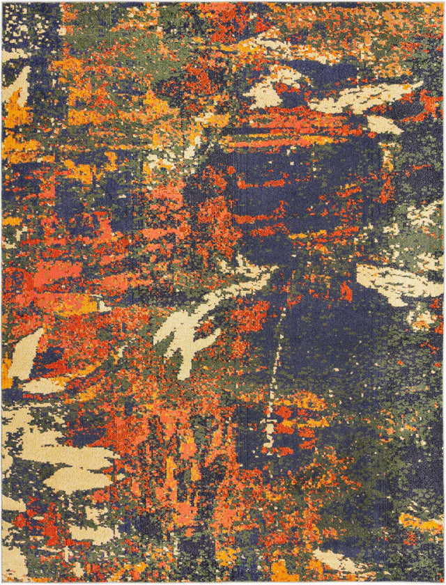 Brown 7' 10 x 10' Haerfest Rectangle Area Rug Abstract Super Colorful Modern Vivid Carpet for Unique Interior Design Room Decorating for Sale at Rug Engine