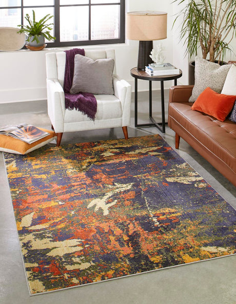 Brown 9' x 12' Haerfest Rectangle Area Rug Abstract Super Colorful Modern Vivid Carpet for Unique Interior Design Room Decorating for Sale at Rug Engine