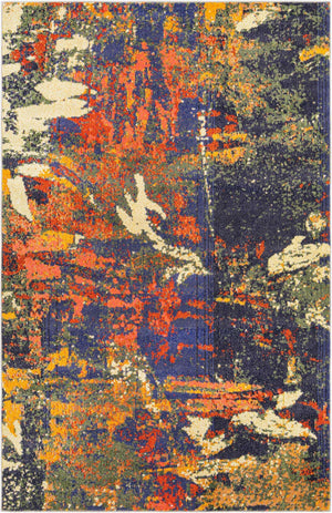 Brown 5' 3 x 8' Haerfest Rectangle Area Rug Abstract Super Colorful Modern Vivid Carpet for Unique Interior Design Room Decorating for Sale at Rug Engine