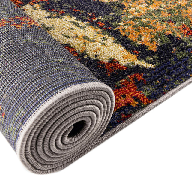 Brown 5' 3 x 5' 3 Haerfest Round Area Rug Abstract Super Colorful Modern Vivid Carpet for Unique Interior Design Room Decorating for Sale at Rug Engine