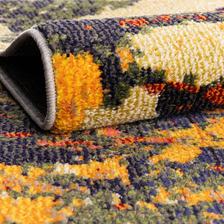 Brown 2' x 6' Haerfest Runner Area Rug Abstract Super Colorful Modern Vivid Carpet for Unique Interior Design Room Decorating for Sale at Rug Engine