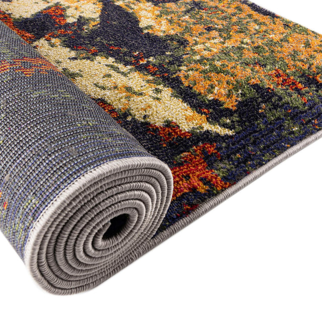 Brown 2' x 6' Haerfest Runner Area Rug Abstract Super Colorful Modern Vivid Carpet for Unique Interior Design Room Decorating for Sale at Rug Engine