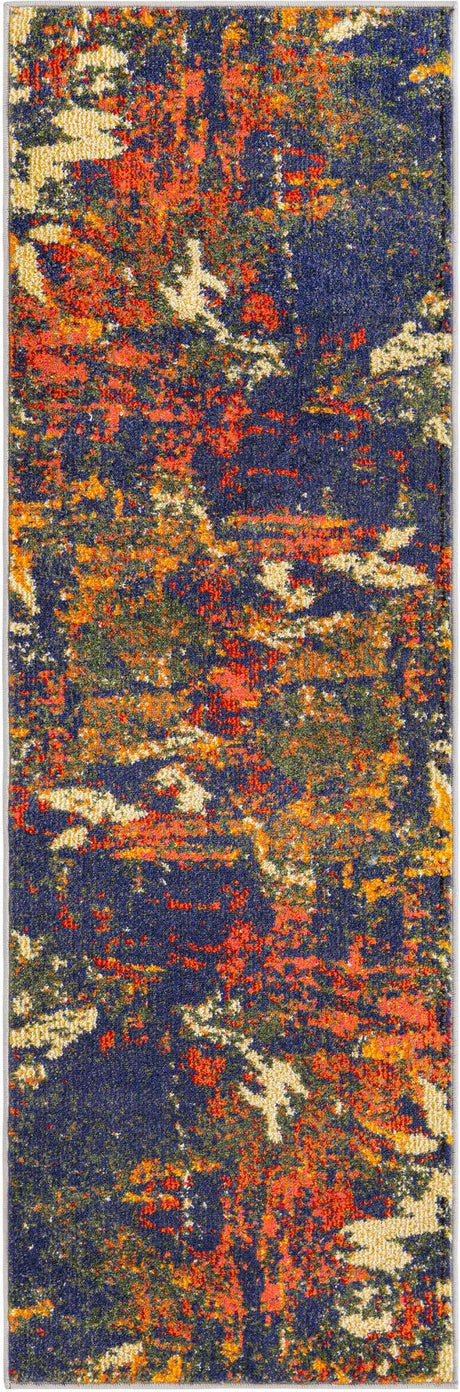 Brown 2' x 6' Haerfest Runner Area Rug Abstract Super Colorful Modern Vivid Carpet for Unique Interior Design Room Decorating for Sale at Rug Engine