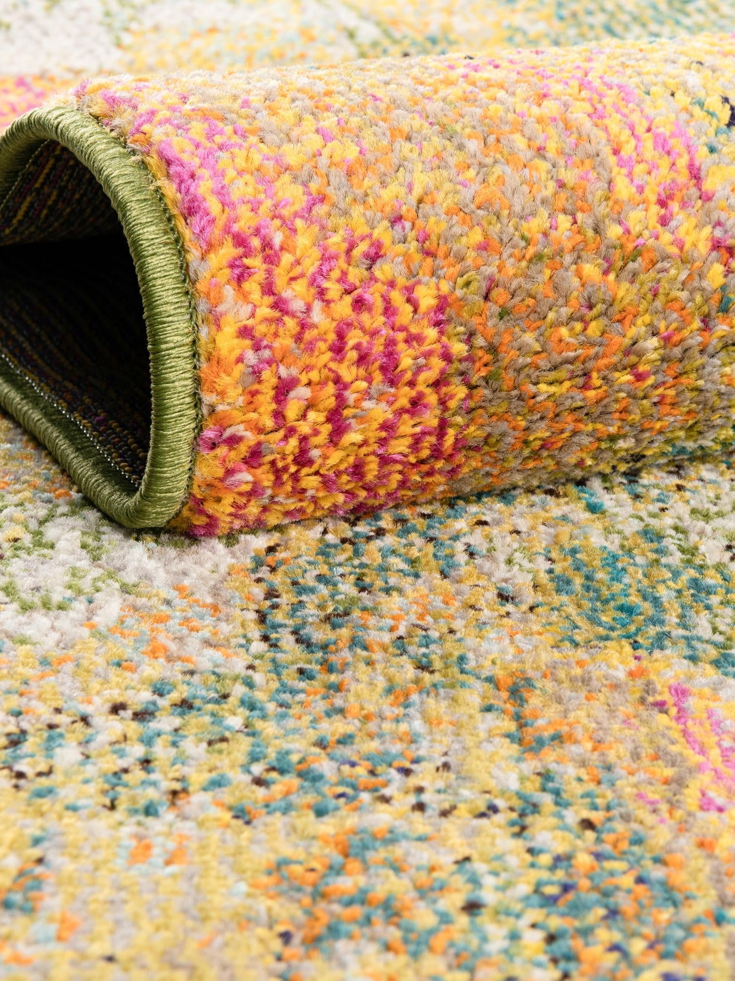 Green 7' 1 x 10' Haerfest Rectangle Area Rug Abstract Super Colorful Modern Vivid Carpet for Unique Interior Design Room Decorating for Sale at Rug Engine