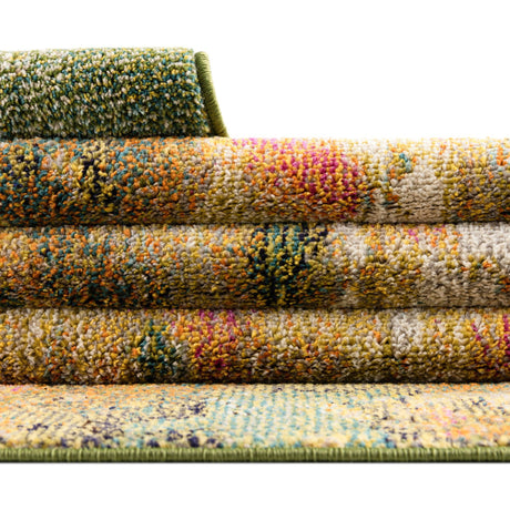 Green 4' x 6' Haerfest Rectangle Area Rug Abstract Super Colorful Modern Vivid Carpet for Unique Interior Design Room Decorating for Sale at Rug Engine