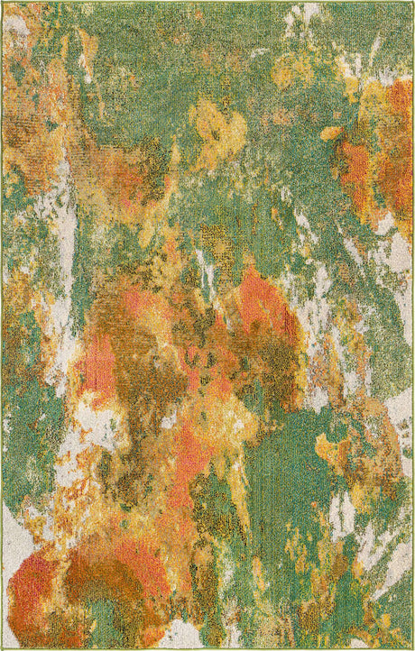 Green 5' 3 x 8' Haerfest Rectangle Area Rug Abstract Super Colorful Modern Vivid Carpet for Unique Interior Design Room Decorating for Sale at Rug Engine