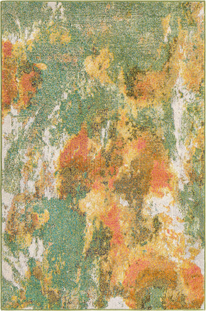 Green 4' x 6' Haerfest Rectangle Area Rug Abstract Super Colorful Modern Vivid Carpet for Unique Interior Design Room Decorating for Sale at Rug Engine