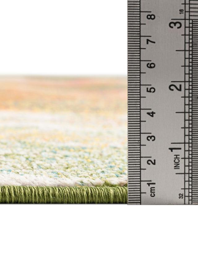 Green 5' 3 x 5' 3 Haerfest Round Area Rug Abstract Super Colorful Modern Vivid Carpet for Unique Interior Design Room Decorating for Sale at Rug Engine