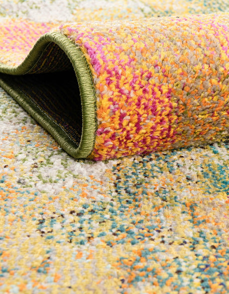 Green 6' 1 x 6' 1 Haerfest Round Area Rug Abstract Super Colorful Modern Vivid Carpet for Unique Interior Design Room Decorating for Sale at Rug Engine