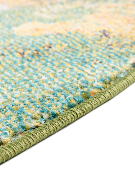 Green 7' 10 x 7' 10 Haerfest Round Area Rug Abstract Super Colorful Modern Vivid Carpet for Unique Interior Design Room Decorating for Sale at Rug Engine