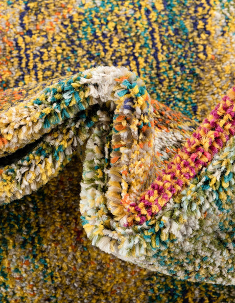 Green 7' 10 x 7' 10 Haerfest Round Area Rug Abstract Super Colorful Modern Vivid Carpet for Unique Interior Design Room Decorating for Sale at Rug Engine