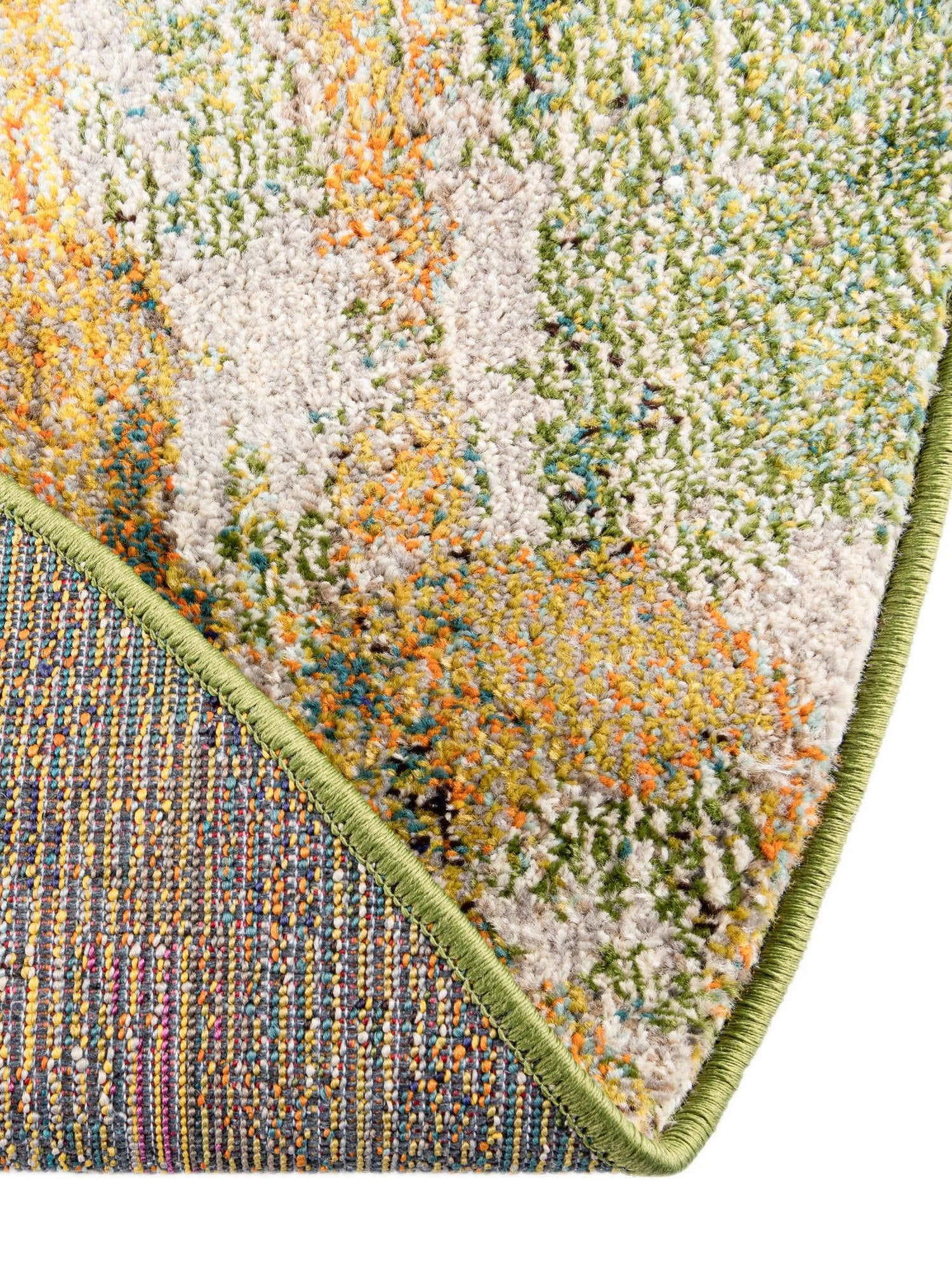 Green 4' 1 x 4' 1 Haerfest Round Area Rug Abstract Super Colorful Modern Vivid Carpet for Unique Interior Design Room Decorating for Sale at Rug Engine