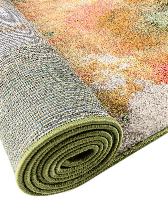 Green 5' 3 x 5' 3 Haerfest Round Area Rug Abstract Super Colorful Modern Vivid Carpet for Unique Interior Design Room Decorating for Sale at Rug Engine