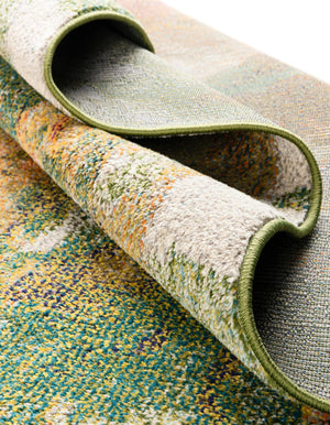 Green 5' 3 x 5' 3 Haerfest Round Area Rug Abstract Super Colorful Modern Vivid Carpet for Unique Interior Design Room Decorating for Sale at Rug Engine