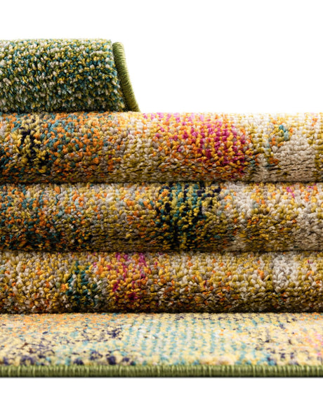 Green 5' 3 x 5' 3 Haerfest Round Area Rug Abstract Super Colorful Modern Vivid Carpet for Unique Interior Design Room Decorating for Sale at Rug Engine