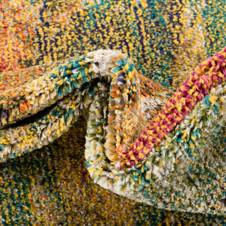 Green 2' 7 x 10' Haerfest Runner Area Rug Abstract Super Colorful Modern Vivid Carpet for Unique Interior Design Room Decorating for Sale at Rug Engine