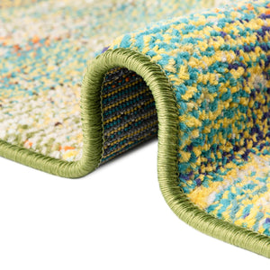 Green 2' x 6' Haerfest Runner Area Rug Abstract Super Colorful Modern Vivid Carpet for Unique Interior Design Room Decorating for Sale at Rug Engine