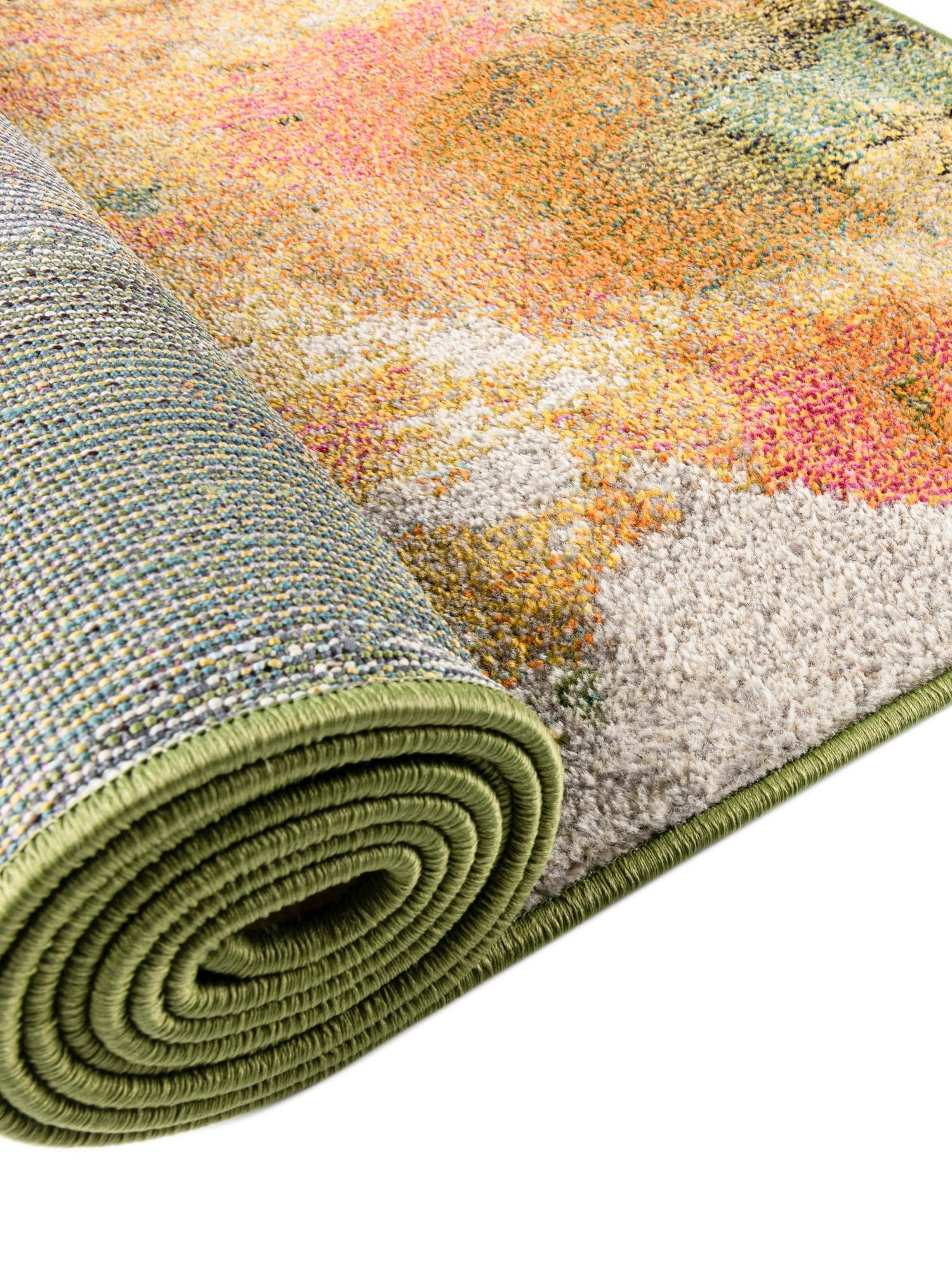 Green 2' x 5' 1 Haerfest Runner Area Rug Abstract Super Colorful Modern Vivid Carpet for Unique Interior Design Room Decorating for Sale at Rug Engine