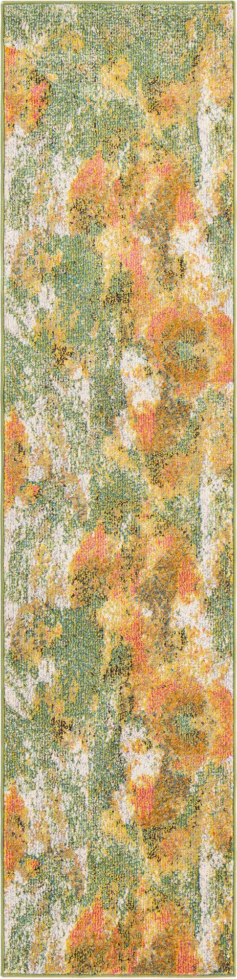 Green 2' x 8' Haerfest Runner Area Rug Abstract Super Colorful Modern Vivid Carpet for Unique Interior Design Room Decorating for Sale at Rug Engine