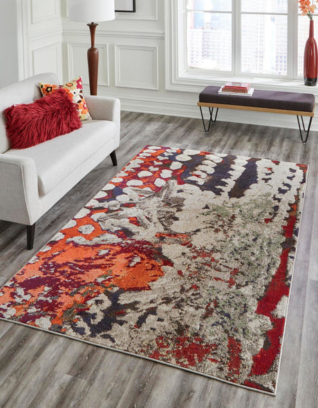 Multicolor 7' 1 x 10' Haerfest Rectangle Area Rug Abstract Super Colorful Modern Vivid Carpet for Unique Interior Design Room Decorating for Sale at Rug Engine