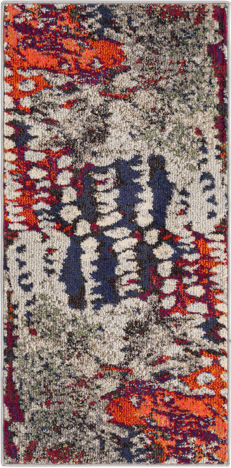 Multicolor 2' x 4' Haerfest Runner Area Rug Abstract Super Colorful Modern Vivid Carpet for Unique Interior Design Room Decorating for Sale at Rug Engine