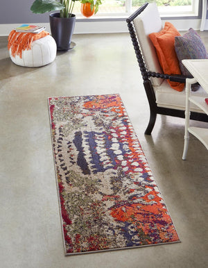 Multicolor 2' x 8' Haerfest Runner Area Rug Abstract Super Colorful Modern Vivid Carpet for Unique Interior Design Room Decorating for Sale at Rug Engine