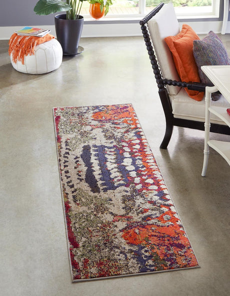 Multicolor 2' x 5' 1 Haerfest Runner Area Rug Abstract Super Colorful Modern Vivid Carpet for Unique Interior Design Room Decorating for Sale at Rug Engine