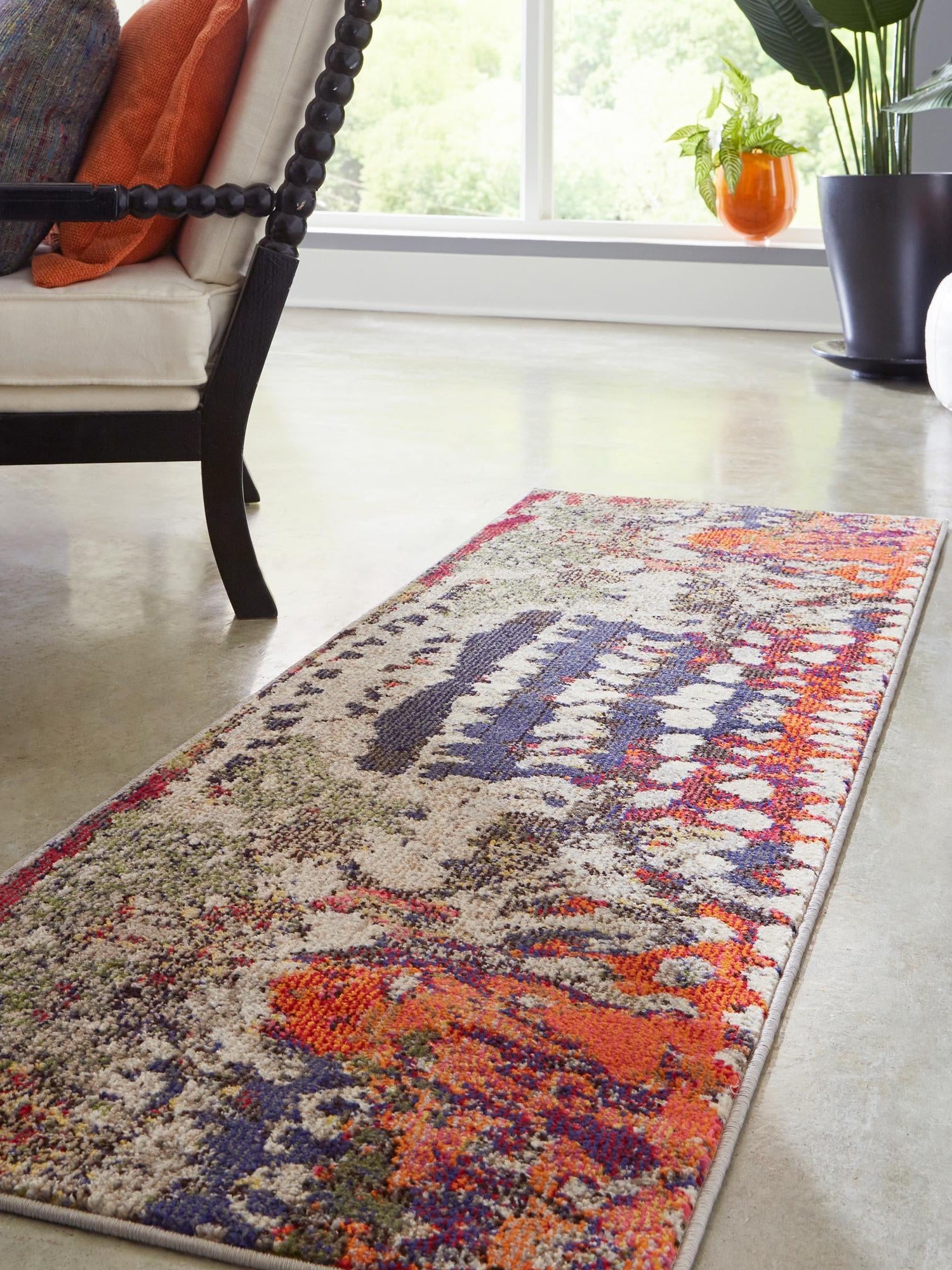 Multicolor 2' x 8' Haerfest Runner Area Rug Abstract Super Colorful Modern Vivid Carpet for Unique Interior Design Room Decorating for Sale at Rug Engine