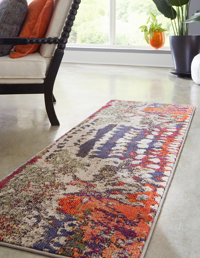 Multicolor 2' x 8' Haerfest Runner Area Rug Abstract Super Colorful Modern Vivid Carpet for Unique Interior Design Room Decorating for Sale at Rug Engine