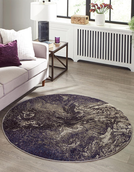 Gray 5' 3 x 5' 3 Haerfest Round Area Rug Abstract Super Colorful Modern Vivid Carpet for Unique Interior Design Room Decorating for Sale at Rug Engine