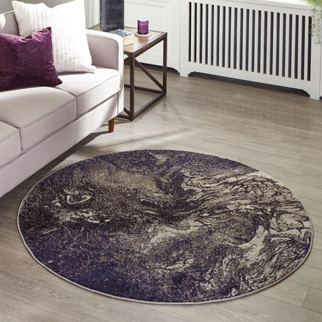 Gray 7' 10 x 7' 10 Haerfest Round Area Rug Abstract Super Colorful Modern Vivid Carpet for Unique Interior Design Room Decorating for Sale at Rug Engine