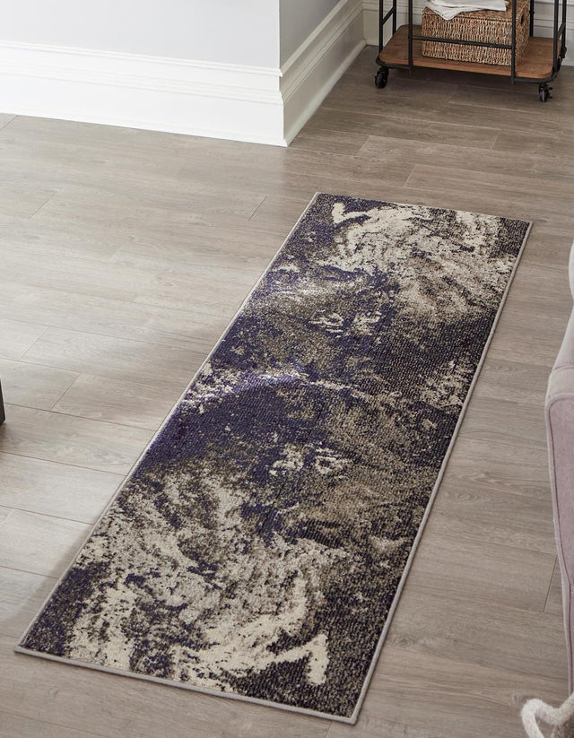 Gray 2' x 6' Haerfest Runner Area Rug Abstract Super Colorful Modern Vivid Carpet for Unique Interior Design Room Decorating for Sale at Rug Engine