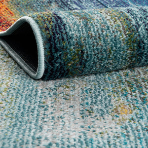 Blue 2' x 3' Haerfest Rectangle Area Rug Abstract Super Colorful Modern Vivid Carpet for Unique Interior Design Room Decorating for Sale at Rug Engine