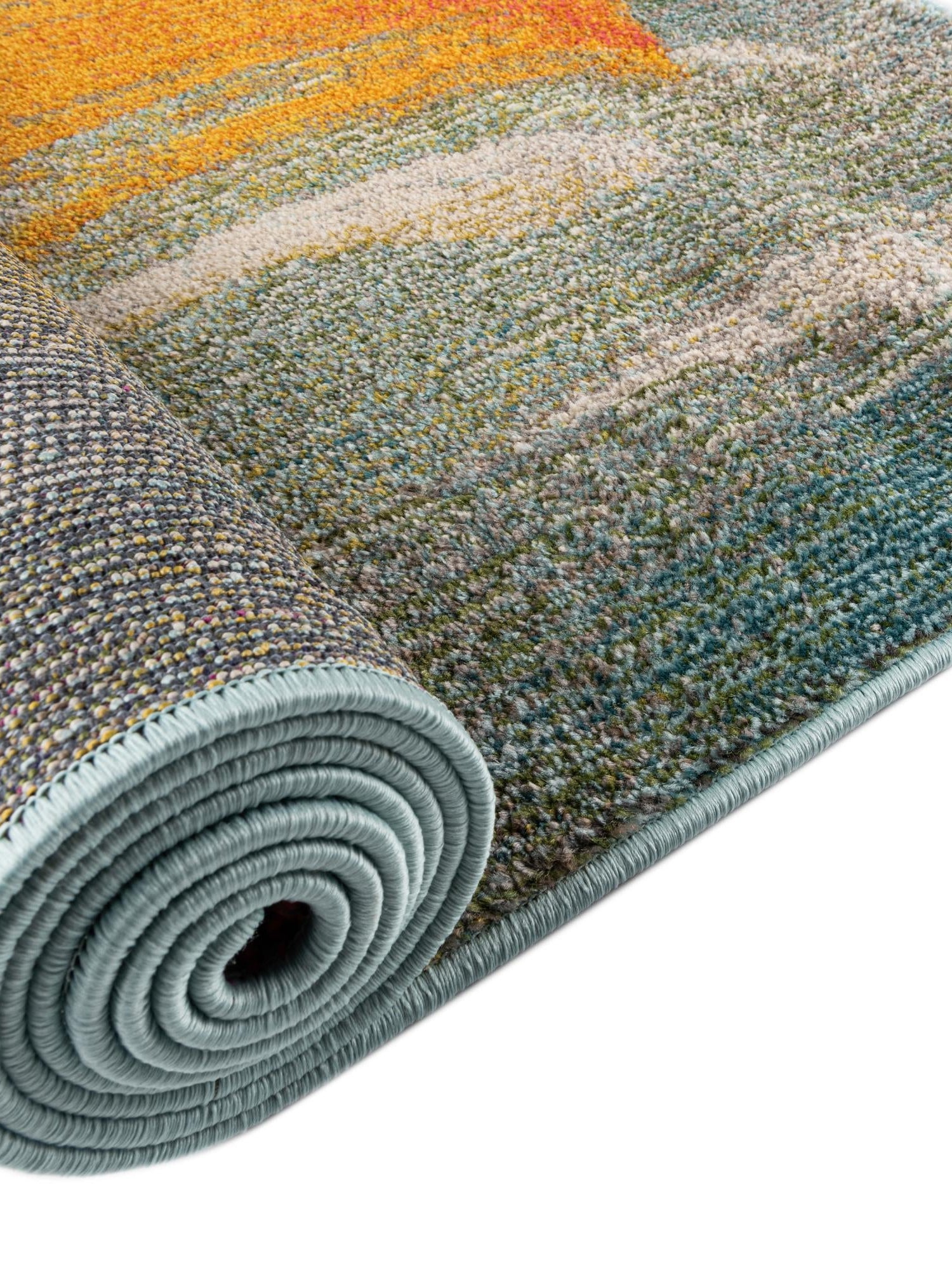 Blue 4' x 6' Haerfest Rectangle Area Rug Abstract Super Colorful Modern Vivid Carpet for Unique Interior Design Room Decorating for Sale at Rug Engine