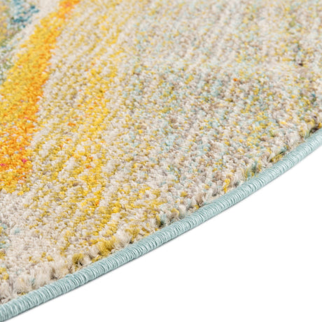 Blue 5' 3 x 5' 3 Haerfest Round Area Rug Abstract Super Colorful Modern Vivid Carpet for Unique Interior Design Room Decorating for Sale at Rug Engine