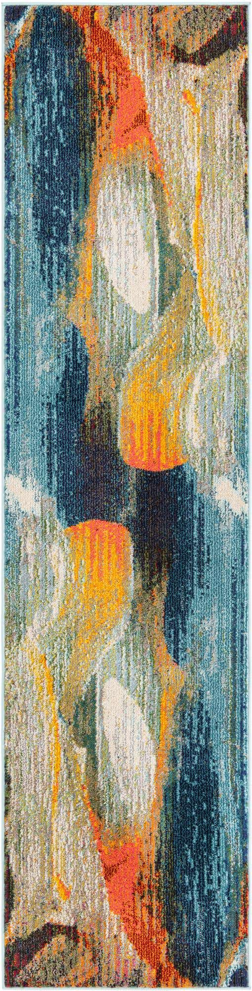 Blue 2' x 8' Haerfest Runner Area Rug Abstract Super Colorful Modern Vivid Carpet for Unique Interior Design Room Decorating for Sale at Rug Engine