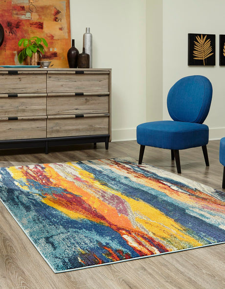 Multicolor 9' x 12' Haerfest Rectangle Area Rug Abstract Super Colorful Modern Vivid Carpet for Unique Interior Design Room Decorating for Sale at Rug Engine