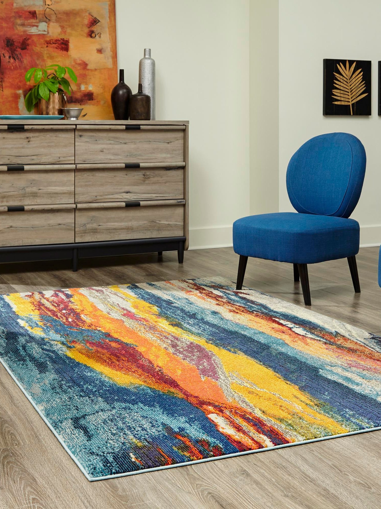 Multicolor 4' x 6' Haerfest Rectangle Area Rug Abstract Super Colorful Modern Vivid Carpet for Unique Interior Design Room Decorating for Sale at Rug Engine
