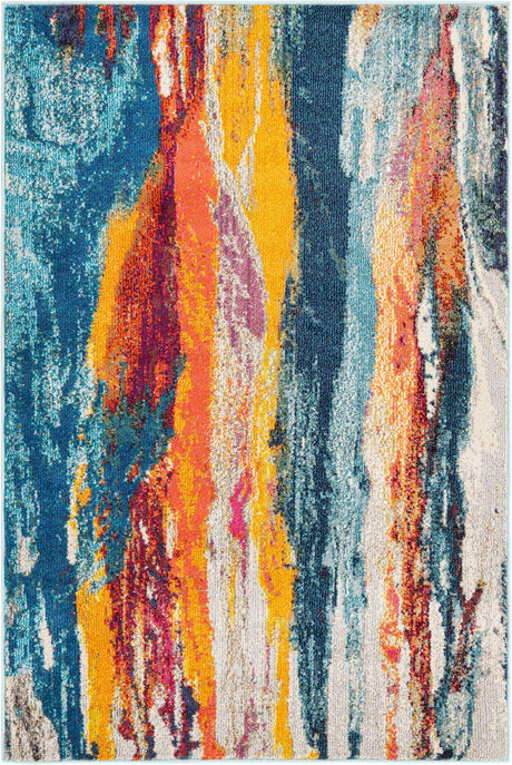 Multicolor 4' x 6' Haerfest Rectangle Area Rug Abstract Super Colorful Modern Vivid Carpet for Unique Interior Design Room Decorating for Sale at Rug Engine