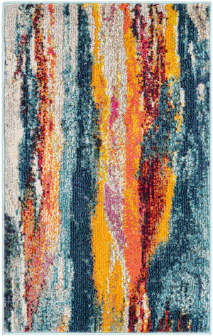 Multicolor 2' x 3' Haerfest Rectangle Area Rug Abstract Super Colorful Modern Vivid Carpet for Unique Interior Design Room Decorating for Sale at Rug Engine