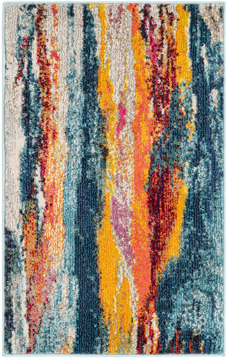 Multicolor 2' x 3' Haerfest Rectangle Area Rug Abstract Super Colorful Modern Vivid Carpet for Unique Interior Design Room Decorating for Sale at Rug Engine