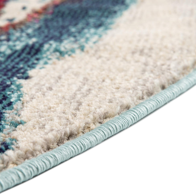 Multicolor 5' 3 x 5' 3 Haerfest Round Area Rug Abstract Super Colorful Modern Vivid Carpet for Unique Interior Design Room Decorating for Sale at Rug Engine