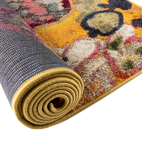 Yellow 9' x 12' Haerfest Rectangle Area Rug Abstract Super Colorful Modern Vivid Carpet for Unique Interior Design Room Decorating for Sale at Rug Engine