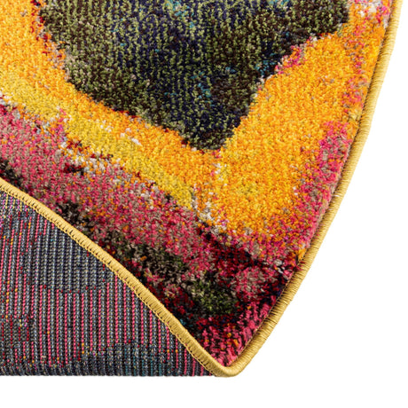 Yellow 5' 3 x 5' 3 Haerfest Round Area Rug Abstract Super Colorful Modern Vivid Carpet for Unique Interior Design Room Decorating for Sale at Rug Engine