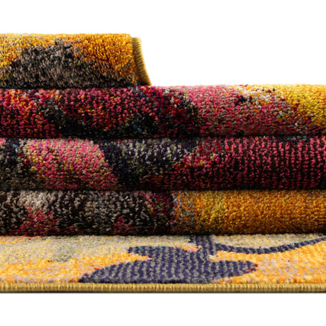 Yellow 7' 10 x 7' 10 Haerfest Round Area Rug Abstract Super Colorful Modern Vivid Carpet for Unique Interior Design Room Decorating for Sale at Rug Engine