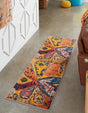 Yellow 2' x 4' Haerfest Runner Area Rug Abstract Super Colorful Modern Vivid Carpet for Unique Interior Design Room Decorating for Sale at Rug Engine