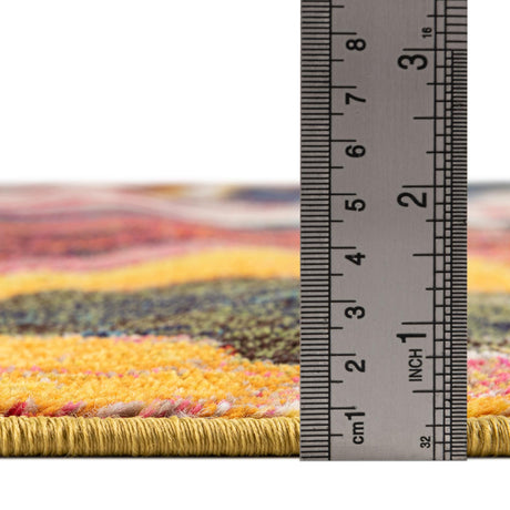 Yellow 2' x 4' Haerfest Runner Area Rug Abstract Super Colorful Modern Vivid Carpet for Unique Interior Design Room Decorating for Sale at Rug Engine